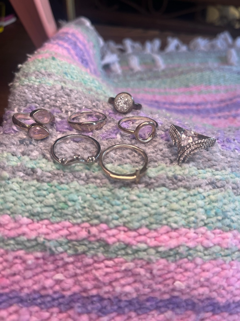 9 silver rings